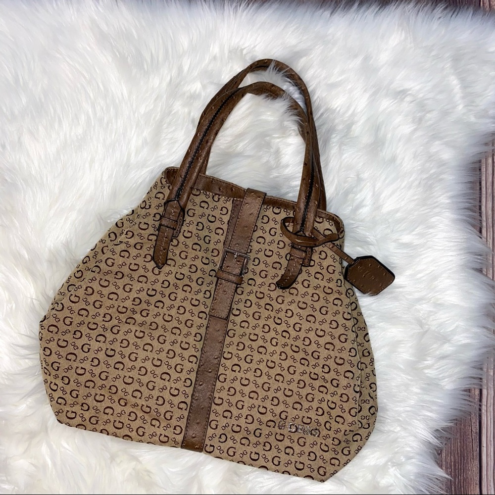 Guess | Vintage Monogram Rustic Tote Bag Purse